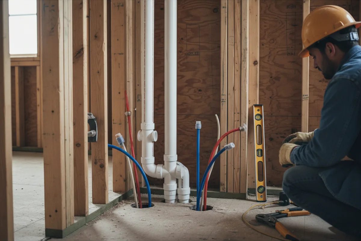 Drain and supply rough-in during Garbage Disposal Repair in Detroit